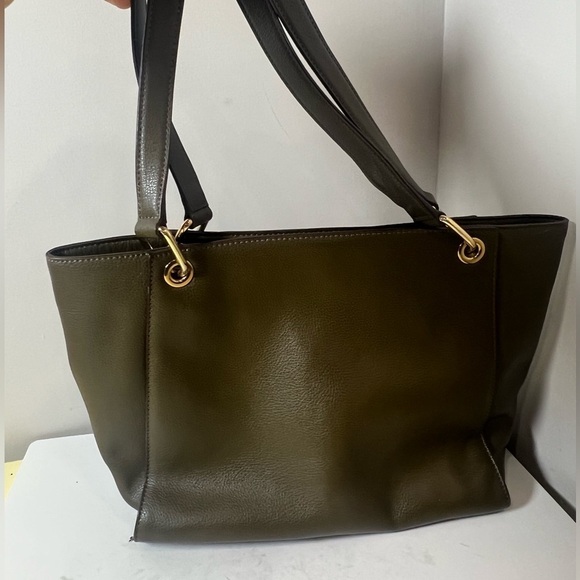 Lux Ralph Lauren Hunter Green Medium Large Purse Tote Leather Bag - Picture 7 of 10